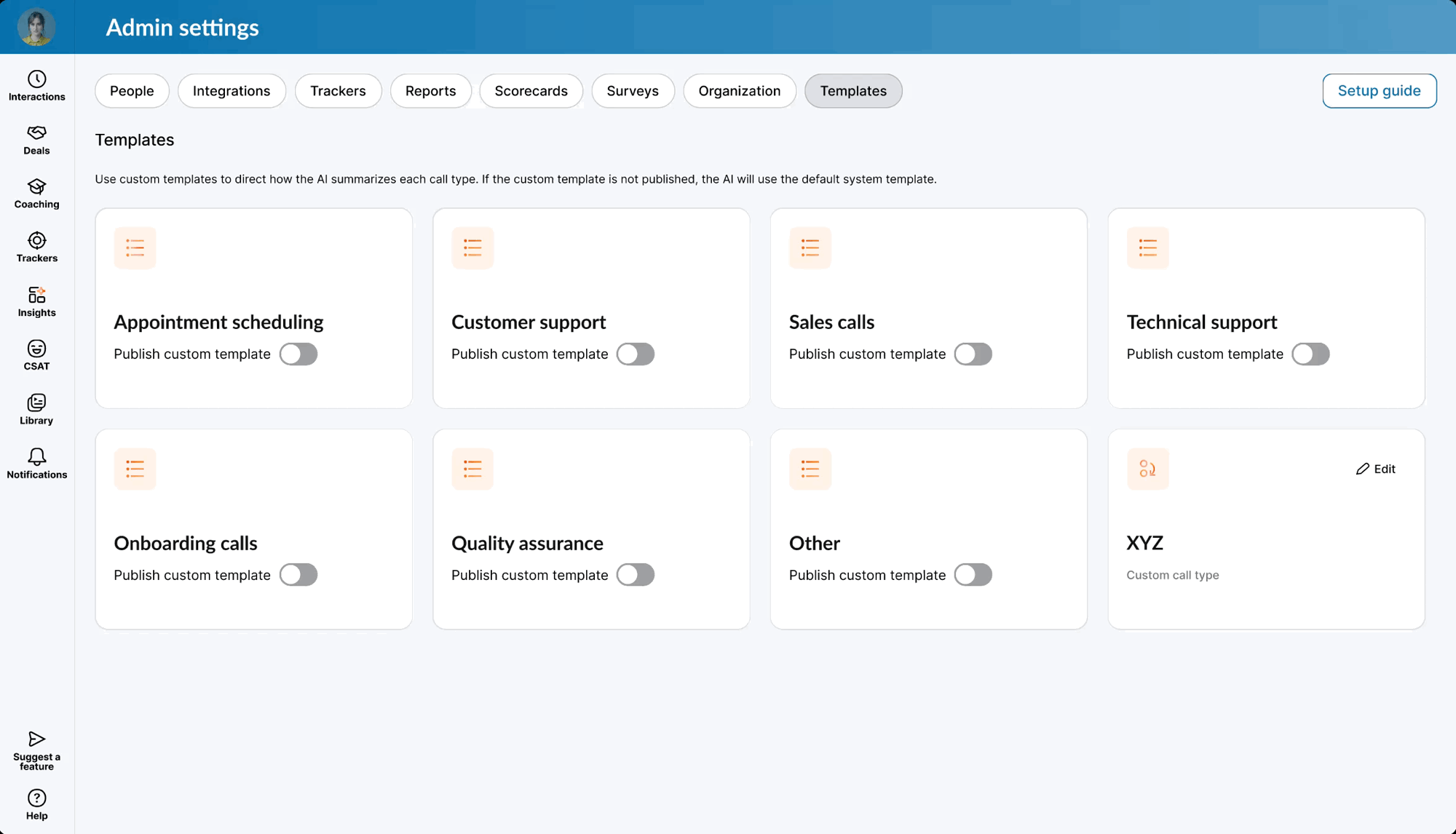 Design approach: template editing and summary preview flow